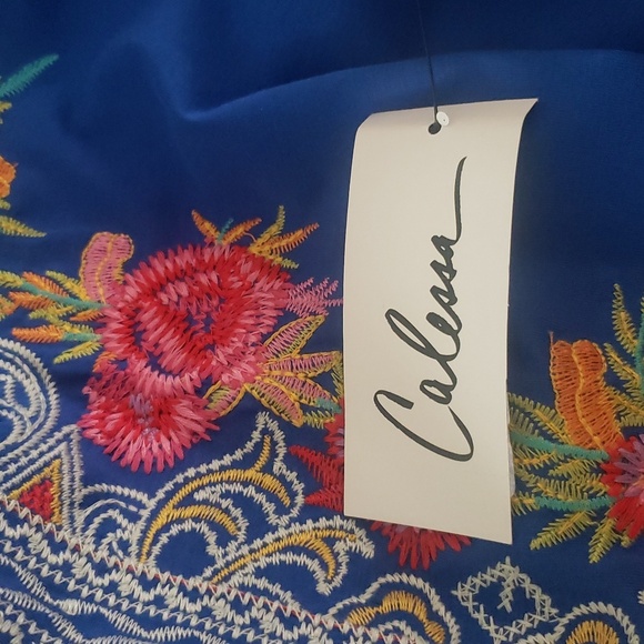 New Boho Chic 2X Embroidered Artisy Gypsy Festival Tunic Top - Picture 8 of 9